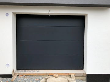 Sekční garážová vrata / Antracit, Typ panelu W-line, Povrch Hladký