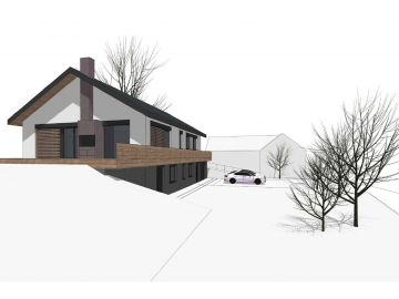 Studie a projekt pro stavební povolení nového rodinného domu okres Louny - Projekt v pasivním  standartu